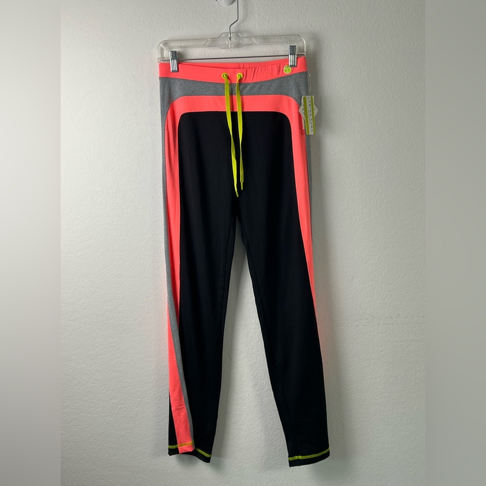 Trina Turk Recreation Black & Neon Yoga Pilates Hiking Walking Legging Pants